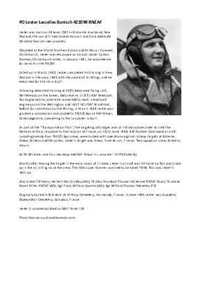 A preview of a PDF biography for Bonisch, Lester Lascelles
